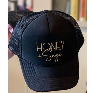 Black Party Hat with Gold Honey and Sage